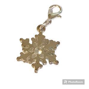 Snowflake Charm for Bracelet Zipper Pull Backpack Purse Charm Silver Tone